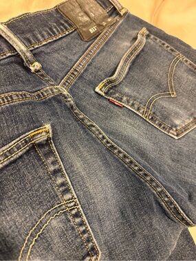 Levi's blue denim jeans with yellow stitching